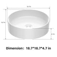 thumbnail image 3 of Eastvita Évier de Comptoir de Salle de Bain Rond Moderne Blanc 24x17.7x5.1 Pouces, 3 of 5