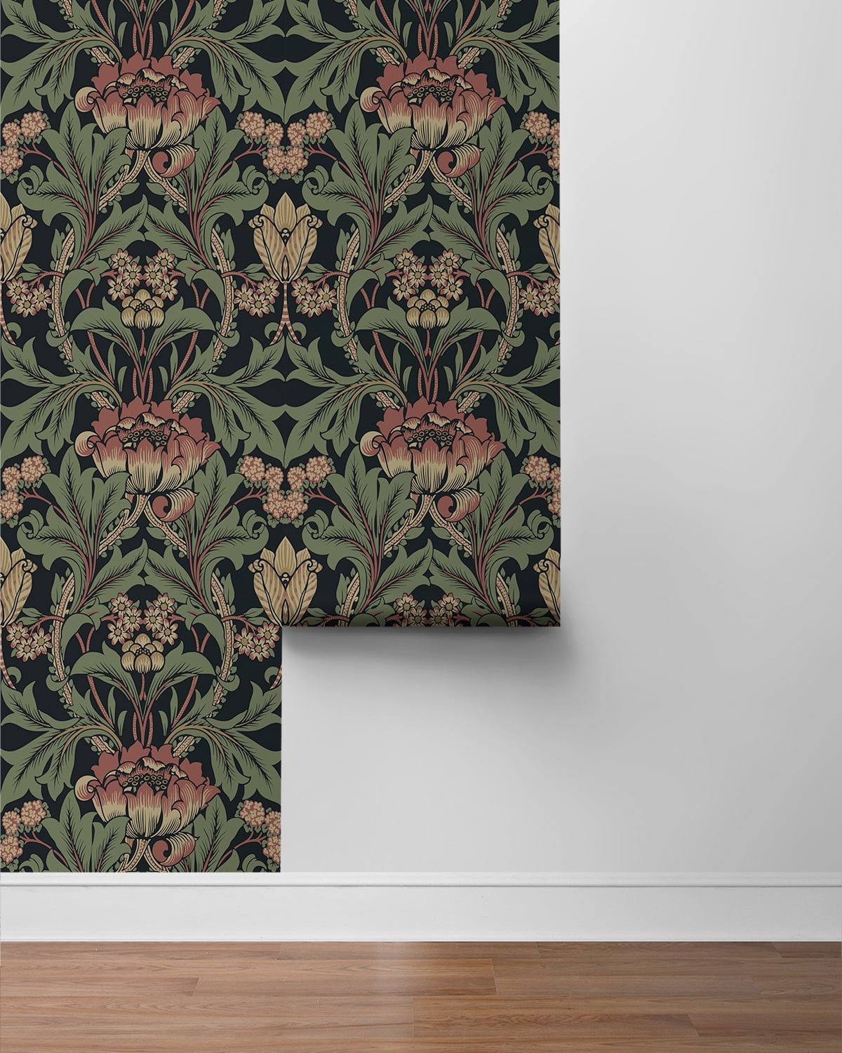 Seabrook Designs Wrought Iron & Clay Primrose Garden Floral Prepasted Wallpaper - 20.9 in. W x 33 ft. Roll