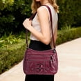 thumbnail image 4 of BadPiggies Crossbody Bag for Women Pocketbooks Soft PU Leather Purses and Handbags Multi Pocket Shoulder Bags - Red, 4 of 9