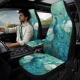 thumbnail image 2 of Xixirimido Leather Seat Cover Front Seats Only, Universal Fit Auto Front Seat Covers for Sedan Van SUV Truck 5 Pcs Set with Seatbelt Covers & Center Console Cover, Peacock Butterfly Floral, 2 of 8