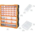 thumbnail image 6 of Basics Wall Mount Hardware and Craft Storage Cabinet Organizer with 39 Drawers, Plastic Garage Organization System with Dividers for Small Parts, Black, Orange, 15" x 6.3" x 18.6", 6 of 8
