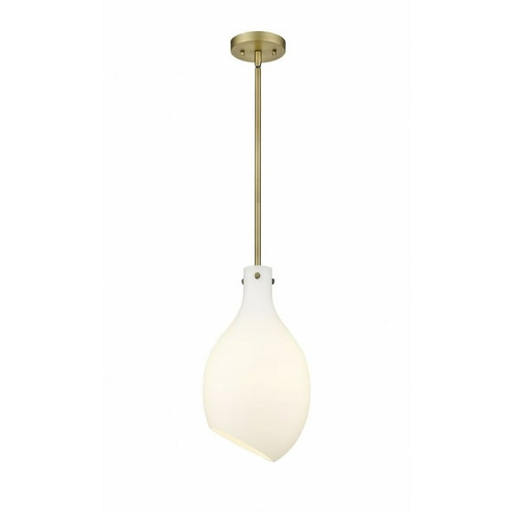 493-1S-BB-G551-9-LED-Innovations Lighting-Salem - 1 Light Mini Pendant In Industrial Style-16 Inches Tall and 8.5 Inches Wide Brushed Brass Matte