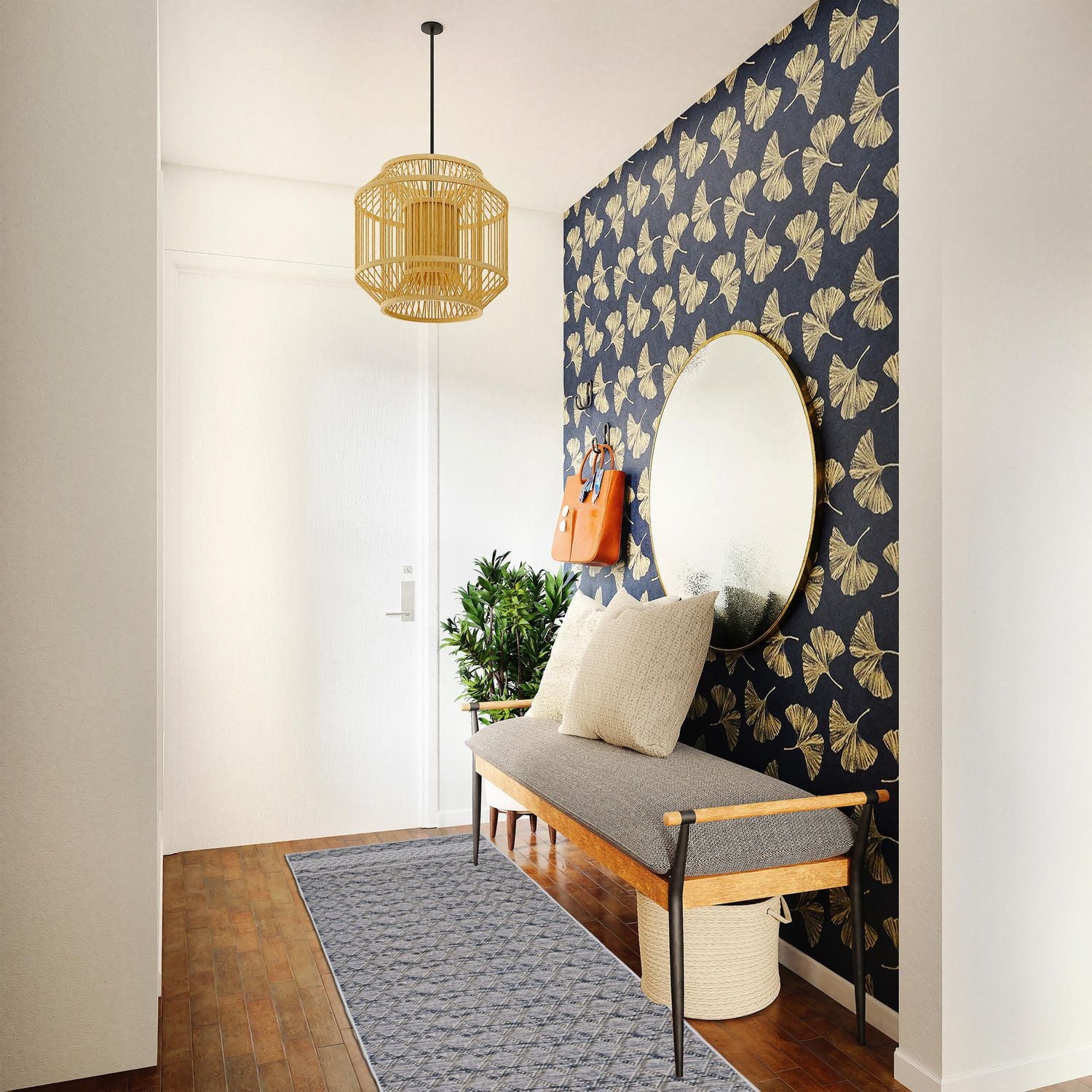 Mirage Macomb Cream & Blue 2' x 10' Runner Rug