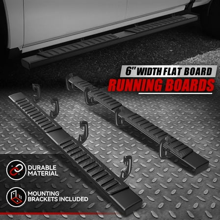 Nuvision for 07-19 Silverado Sierra Crew Cab Black 6" Running Board Side Step Nerf Bar