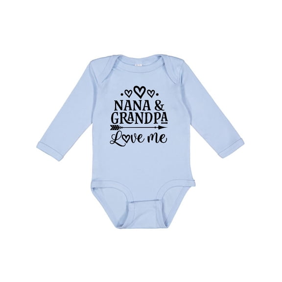Inktastic Nana and Grandpa Love Me Girls Long Sleeve Baby Bodysuit