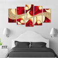 thumbnail image 3 of Cuadro abstracto rojo y dorado moderno juego de 5 piezas 150x80 cm ideal para sala o recibidor, 3 of 5