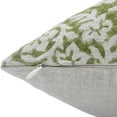thumbnail image 3 of Fabdivine Thick Linen Hand Block Print Contemporary Throw Cushion Cover , 20"X20", Green, 3 of 5