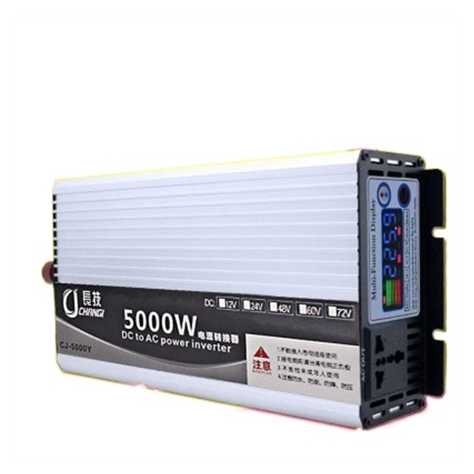 Corrective Wave Digital Display Inverter 5000W Power Inverter 12V 24V 48V 60V 72V To 220 Converter Color Screen Intelligence For Motorhomes,Truck,Boat,Camping,Household,Van ,Portable Design