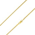 thumbnail image 5 of 925 Sterling Silver, Solid Rope Diamond Cut Gold Plated Chain 1.5mm Necklace - Hypoallergenic and Tarnish Resistant - By Oliver & Navy, 5 of 5