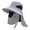 Light Gray, variant on Unisex Outdoor UV Protection Sun Hat Wide Brim Fishing Cap with Removable Flap