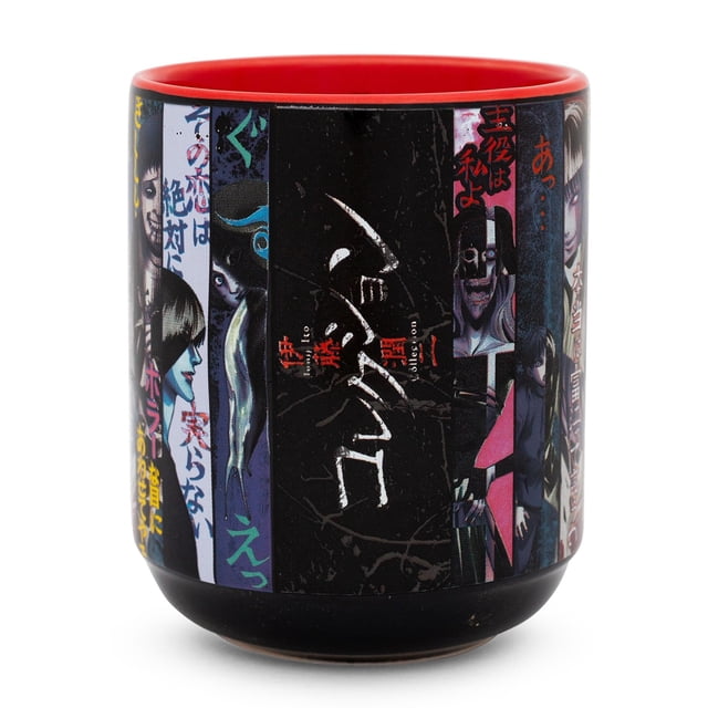 Póster plateado con forma de taza de té Buffalo Junji Ito, cerámica asiática