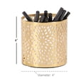 thumbnail image 4 of DecMode 4" x 4" Gold Metal Floral Pencil Cup with Laser Carved Design, 1-Piece, 4 of 7