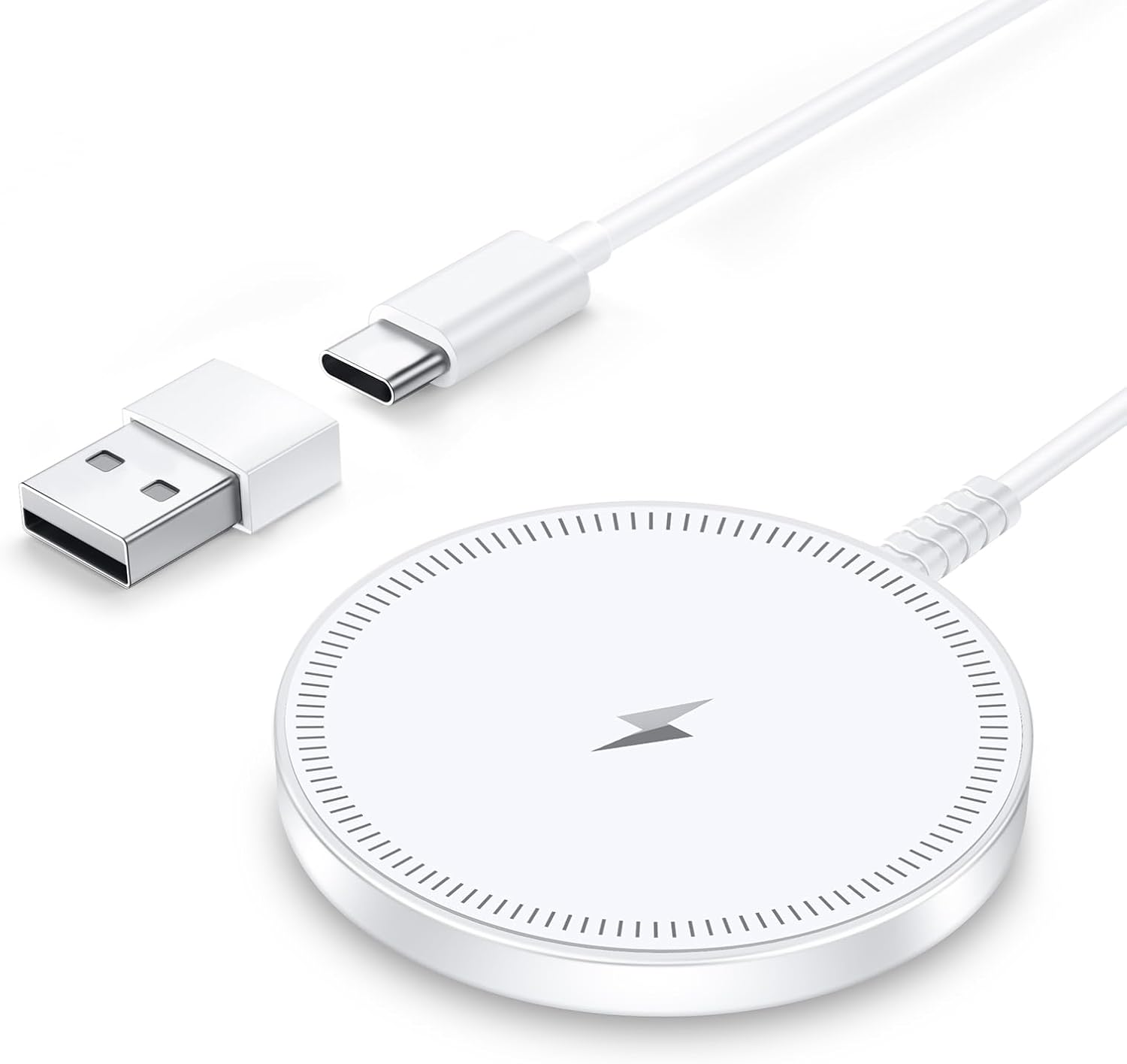 ETEPEHI Magnetic Wireless Charger - Fast Charging Pad Compatible for iPhone 17 16 15 14 13 & AirPods Pro 4-2, White