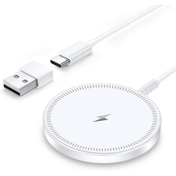 ETEPEHI Magnetic Wireless Charger - Fast Charging Pad Compatible for iPhone 17 16 15 14 13 & AirPods Pro 4-2, White
