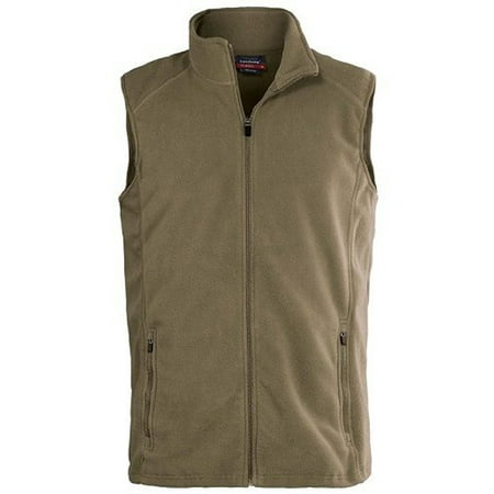 Fleece Zipper Vest - Landway Men's Micro Fleece Vest Two Center Seam Zippered Pockets, Style 8815