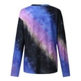 thumbnail image 5 of tklpehg Casual Long Sleeve Shirts for Womens Long Sleeve Autumn Winter Graphic Tee Tie Dye Printed Crewneck Casual Loose Pullover Shirts Blue XL, 5 of 7