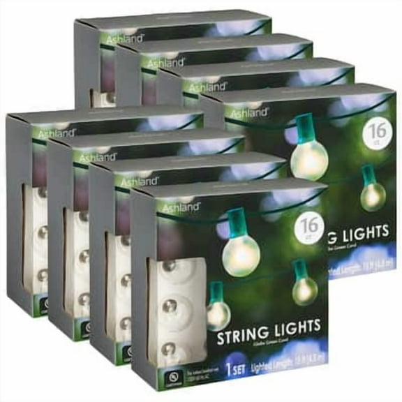 8 Pack: 16ct. Round G40 Bulb String Lights by Ashland
