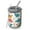 White Dinosaurs Flowers, variant on 12oz Coffee Tumblers White Dinosaurs Geometric Plants Pattern Stainless Steel Vacuum Insulated Travel Tumbler Coffee Cups Mug with Lid and Straw with Cleaning Brush for Cold & Hot Drinks