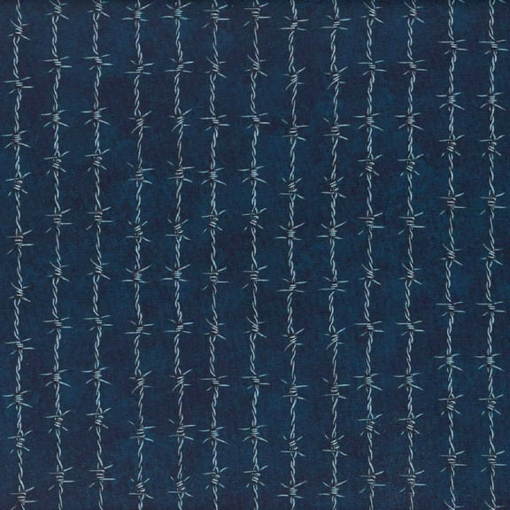 Running Wild Barbed Wire Navy Cotton Fabric