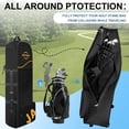 thumbnail image 3 of Golf Travel Bag with Wheels for Airlines, Rolling Golf Club Transport Case, Foldable Soft 600D Waterproof Oxford Golf Club Travel Covers with Shoe Pocket Black, 3 of 9