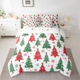 thumbnail image 2 of Manfei Merry Xmas 7-Piece Bedding Comforter Set,Kawaii Christmas Tree King Bedding Sets,Green Red White Bed Sheets For Girl,Super Cozy Room Decor Reversible, 2 of 8