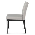 thumbnail image 3 of Amisco Perry Dining Chair (Set of 2) - Light Grey Polyester / Black Metal, 3 of 9