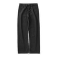 thumbnail image 4 of Luwomo Mens Jeans Long Straight Wide Leg High Waist Trousers Loose Fit Streetwear Denim Pants Black,L, 4 of 4