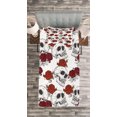 thumbnail image 3 of Ambesonne Halloween Quilted Bedspread Set 2 Pcs, Roses Gothic Skull, Twin Size, Grey, 3 of 3