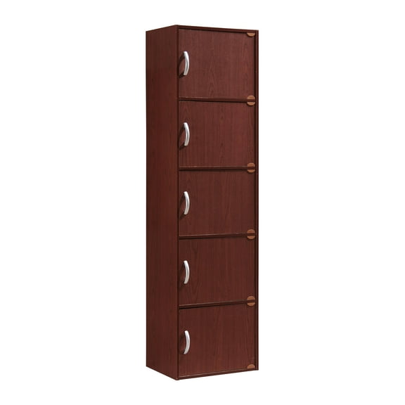 Hodedah 5-Shelf, 5-Door Multipurpose Cabinet, Multiple Colors