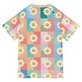 thumbnail image 6 of FORMRS Boys Rash Guard Short Sleeves Swim Shirt Quick Dry UPF 50+ Sun Protection, Sizes 3-12T, Pink Checkered Daisy, 6 of 6