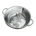 thumbnail image 4 of Shabu Shabu 12" Dual Site Divider Stainless Steel Hot Pot with Glass Lid, Silver, 4 of 12