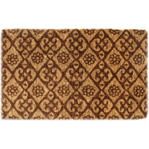 Imports Decor 720TCM Traditional Coir Doormat  Brown Floral