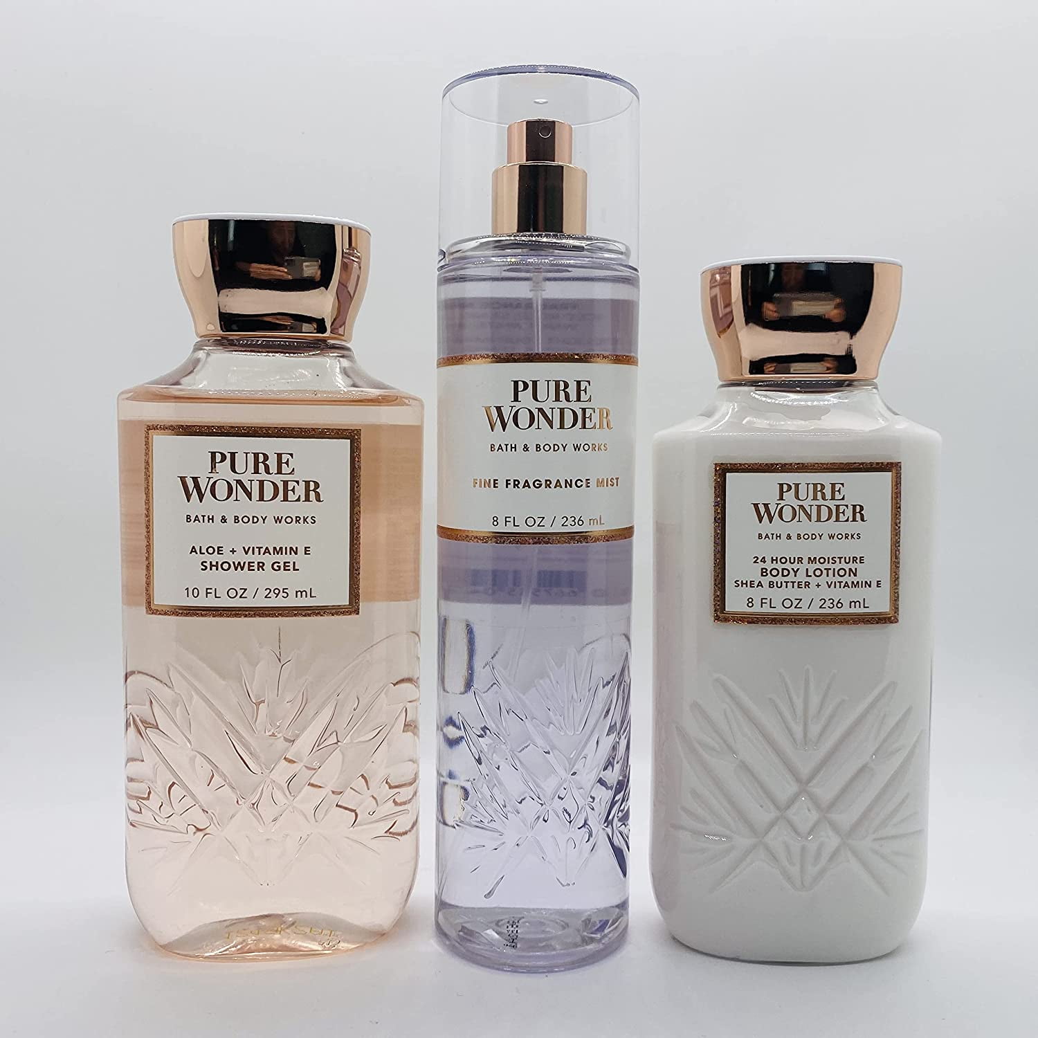 Bath & Body Works - Pure Wonder - 3 pc Bundle Trio -Shower