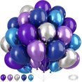 thumbnail image 1 of Yanonmyfd Pink and Purple Balloons, 50PCS 12 Inch Confetti Balloons, Metallic Purple Pink Latex Balloons with Ribbon, Party Balloons for Birthday Shower Wedding Party Decorations,Purple-blue, 1 of 33