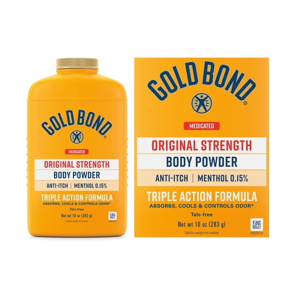 Gold Bond Medicated Body Powder, Talc Free Body Powder for Women and Men, Anti-Itch, Absorbs & Cools - 10 oz