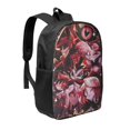 thumbnail image 2 of Hazbin Hotel Helluva Boss Backpack Cartoon Print Backpack 17 Inch Lightweight Comfy Black Bookbag with Side Mesh Pocket, 2 of 8