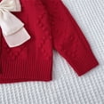 thumbnail image 5 of Odeerbi 3-8 Years Kids Girls Winter Outfits Long Sleeve Cardigan Sweater with Pleated Skirt Two-piece Set Bow Tie Knitted Short Skirt Set Kids Girls Clothes, 5 of 7