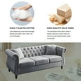thumbnail image 6 of Hombay 3 Seater Chesterfield Velvet Sofa, Button Tufted Futon Couch with Removable Cushions Nailhead Arms for Living Room Bedroom Office Apartment, 6 of 18