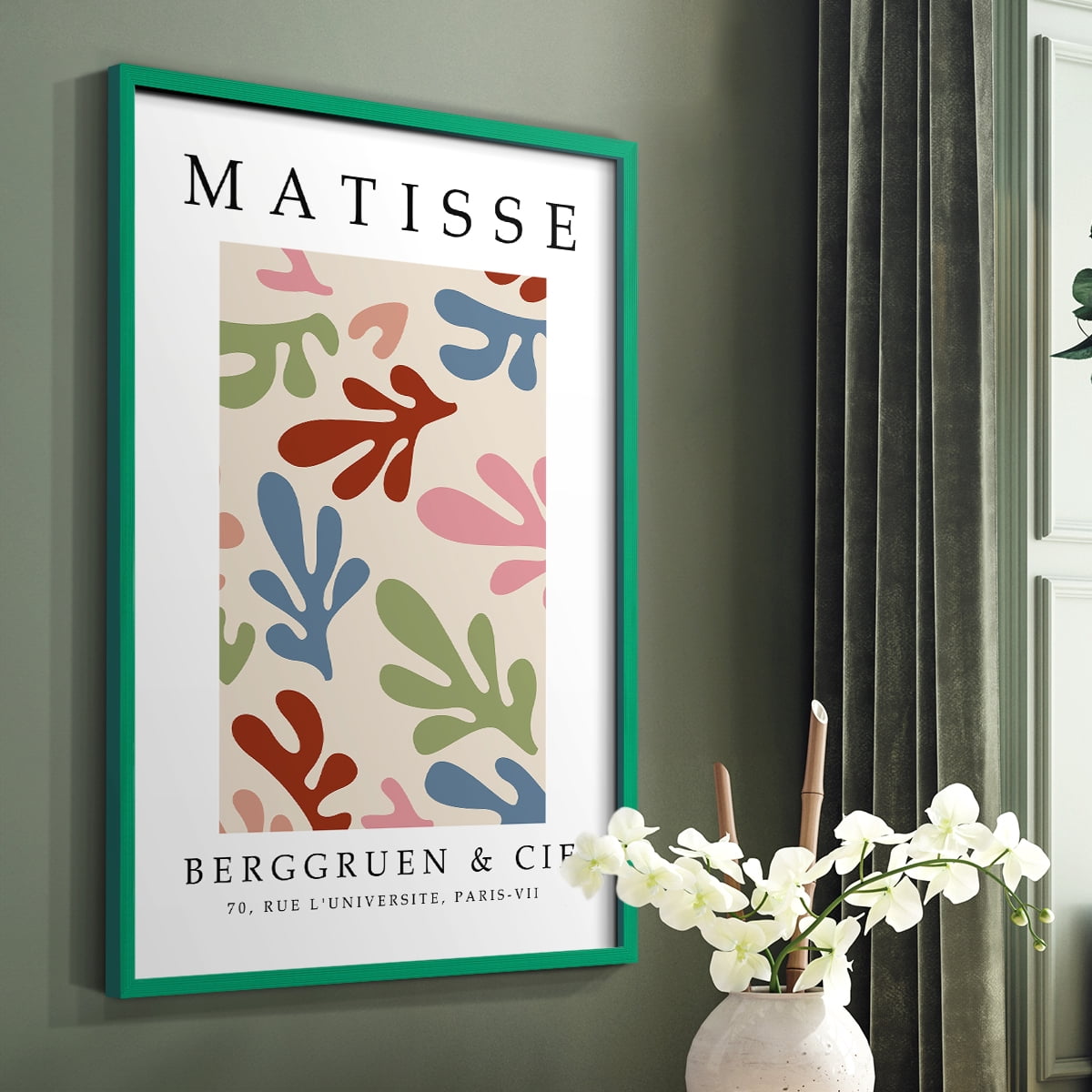 Matisse CIII Framed Print in Green Solid Wood 8 x 10 Framed Print