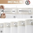 thumbnail image 6 of No Hook Shower Curtain with Snap in Liner Set Cotton and Linen Blend Shower Curtain for Bathroom Boho Farmhouse Beige Striped 75" L x 72" W, 6 of 7