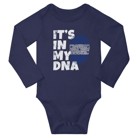 

It s In My Honduran DNA Baby Long Sleeve Bodysuit Romper (Navy 24 Months)