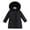 Black, variant on Liyamei Girls Heavyweight Hooded Padded Jacket with Zipper for Winter Warm Coat Size 3-4 Years