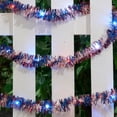 thumbnail image 3 of Indoor 20-Count Battery-Operated LED Tinsel Wire Lights, Red/Cool White/Blue, 6', Patriotic by Way To Celebrate, 3 of 6