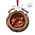 thumbnail image 2 of Kumdkd Acrylic Christmas Ornaments - 1 Pack Sleeping Dragon in Log Decor with Snow Holly, Festive Hanging for Tree Holiday Lovers, 2 of 3