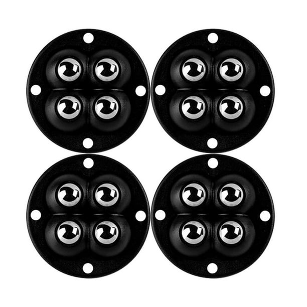 Mini ruedas giratorias sin ruido autoadhesivas pequeñas (perlas de acero) negras 4 piezas Wdftyju Libre de BPA