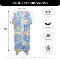 thumbnail image 6 of HELLHERO Island Sunset Long Kimono Swimsuit Cover Up Fashion Polyester Lightweight Beach Cover Up, 6 of 6