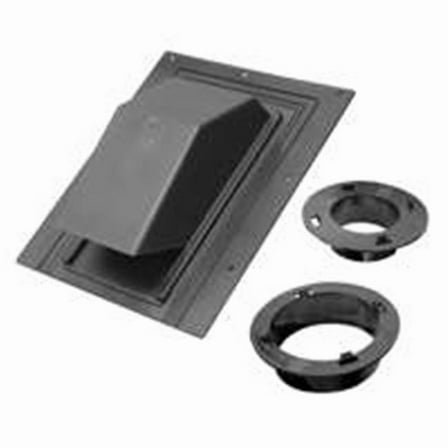 Lambro Industries 354R Plastic Roof Cap & Damper Black - 4 In.<BR>