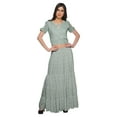 thumbnail image 1 of Moomaya Printed Rayon Cold Shoulder Crop Top And Skirt Ethnic Set For Women, 1 of 6