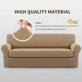 thumbnail image 3 of Easy-Going 2 Pieces Microfiber Stretch Sofa Slipcover Spandex Soft Sofa Couch Cover, Sofa, Camel, 3 of 7