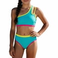 thumbnail image 6 of Ymyiu Girls Tankini with Shorts Girls Swimsuit Solid Color Block Adjustable Straps Teen Girl Bikini Set Kids Bathing Suits for Girls Size 9-10 Years (Mint Green,9-10 Years), 6 of 6